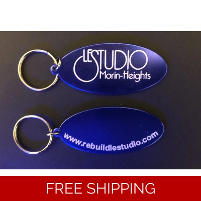 Le Studio Key Tag Blue MH White